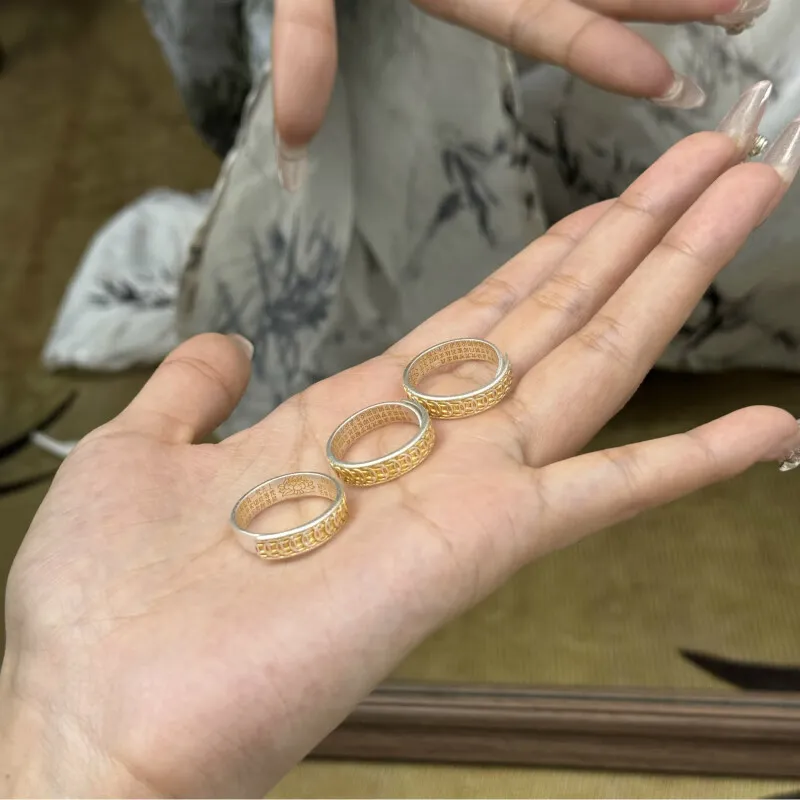FUYUFU Sterling Silver 999 Fine Silver Rings Unisex-4