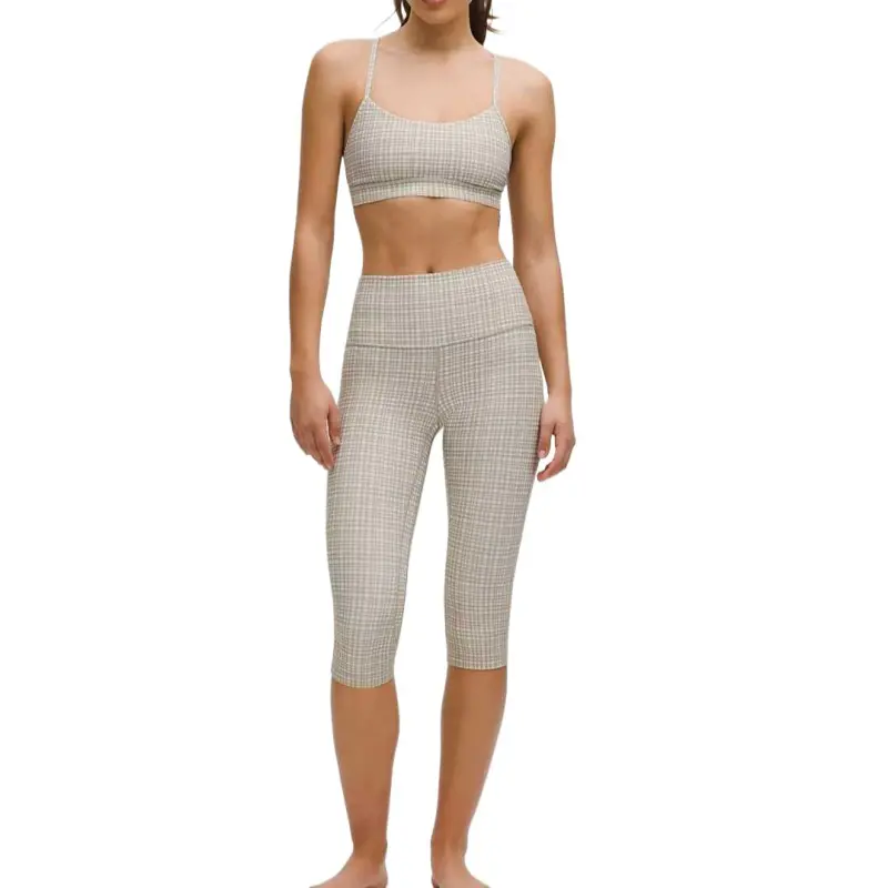 Lululemon Flow YNulu Bra Sports Underwear Women's 1 Pack Glossy Mesh Light Ivory-2