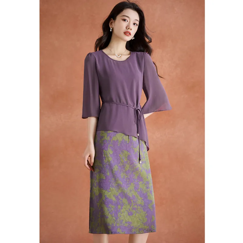 Mylan Skirt Set Straight Women's Purple-2
