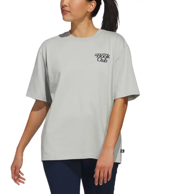 Adidas Drop Shoulder Sleeve T Shirt Women's Fantasy Silver-1