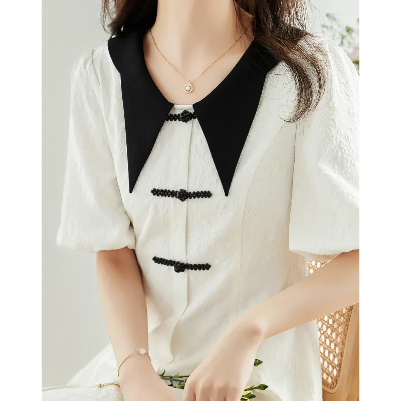 Like The Age Of Water Short Sleeved Dress Women's White-4
