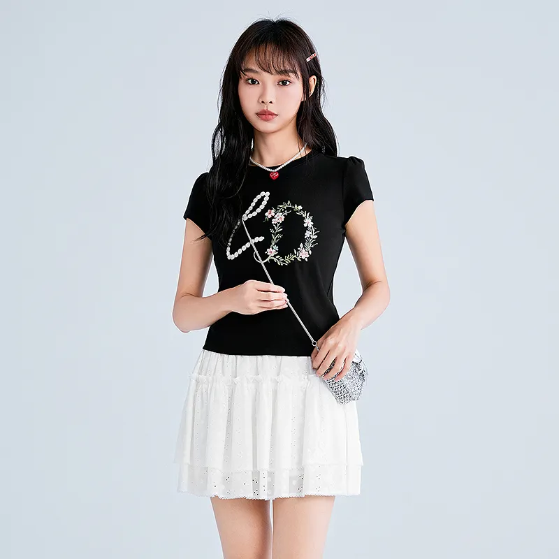 LEDIN T Shirts Women's Black-5
