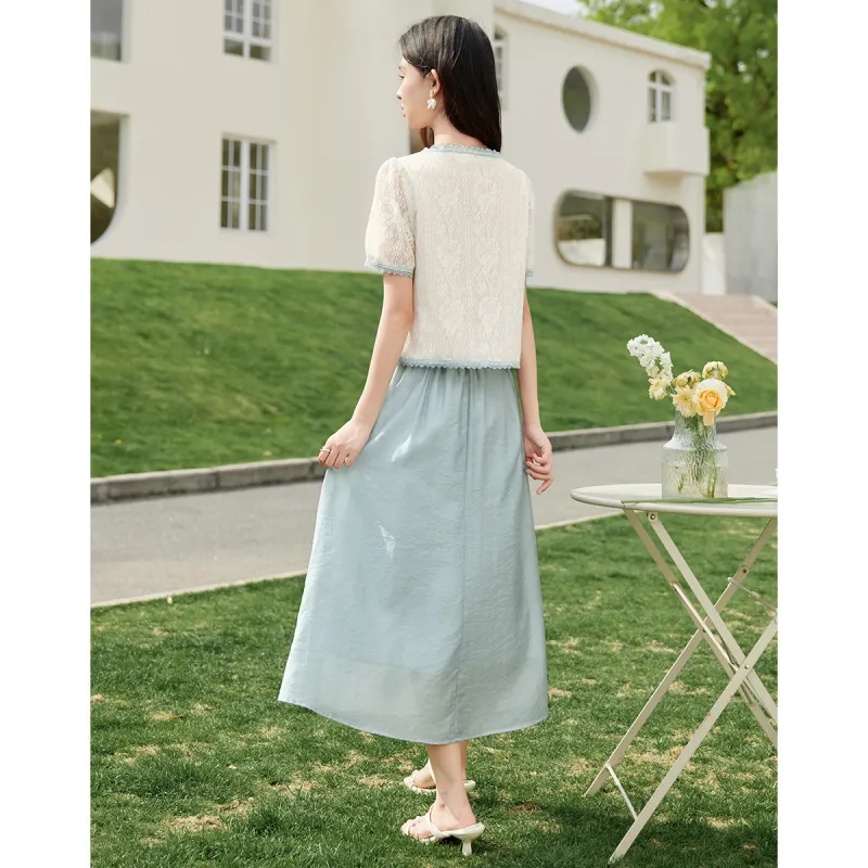 Like The Age Of Water Skirt Set Women's Blue-3