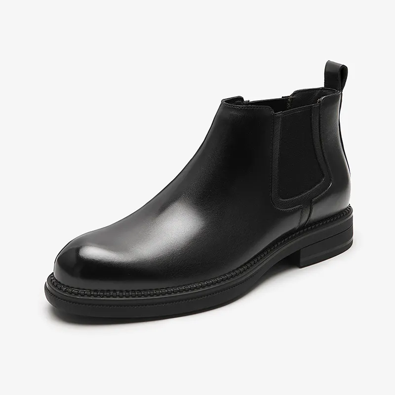 LE SAUNDA Chelsea Boots Men Black/Dark Coffee-5
