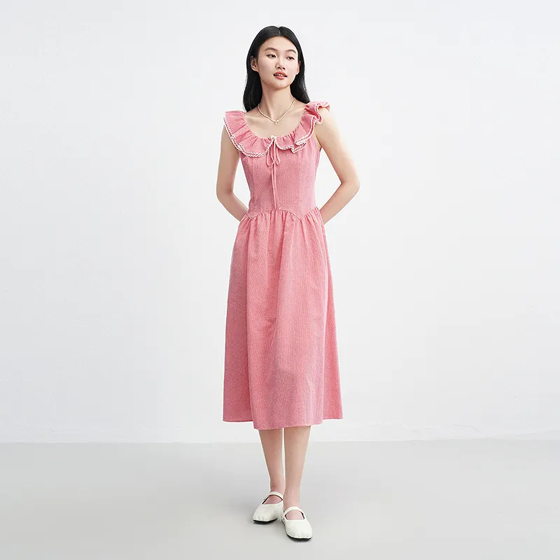 LEDIN Sleeveless Dress Women's Cherry Red-3