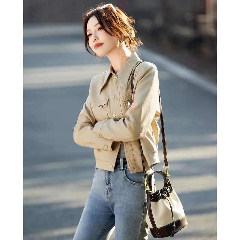 TERRE BLEUE Leather Jacket Women's-7