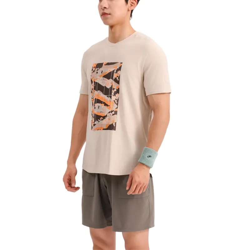 DECATHLON T Shirt Men's Light Chalk Gray/Brown-2