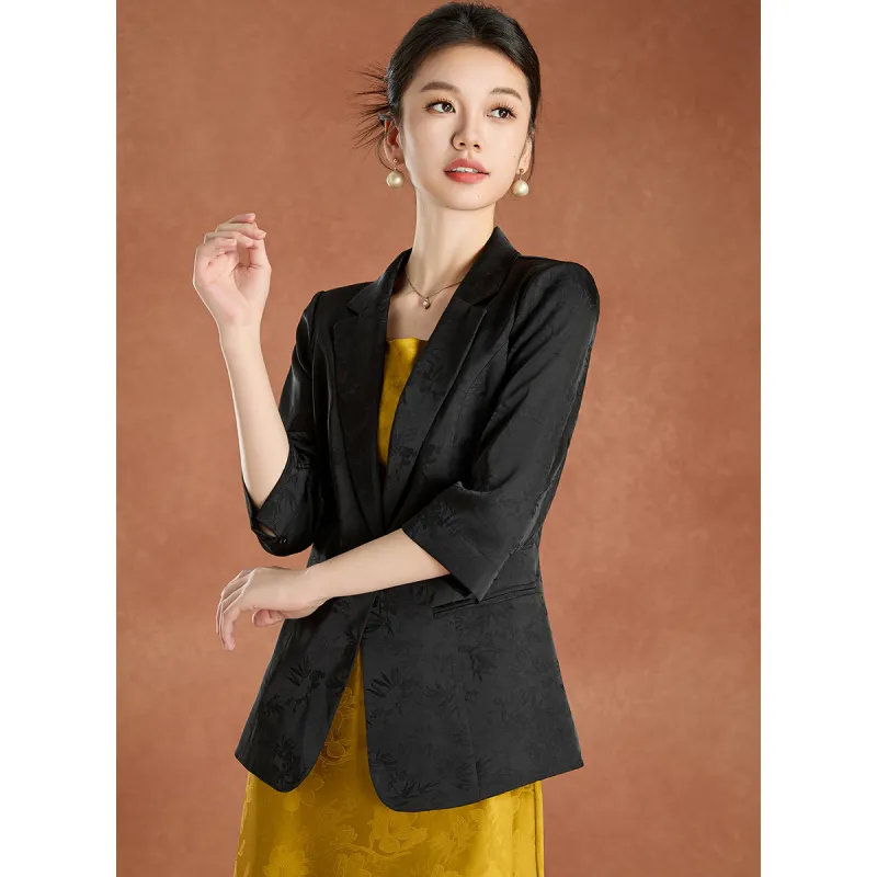 Mylan Business Suit Cinched Waist Women's Black-7