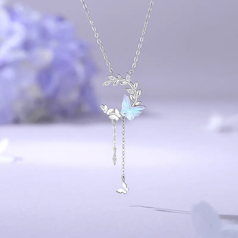 YINGNIXINDONG 925 Sterling Silver Necklaces Women's-4