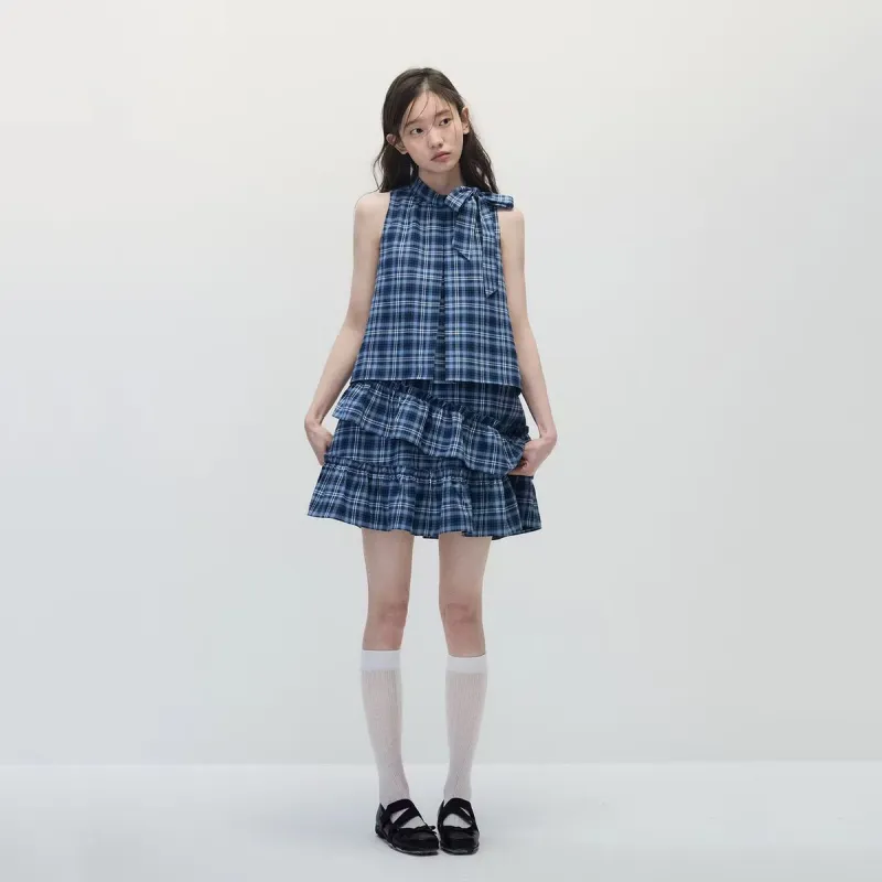 GLEE DIARY Sleeveless Dress Women's Blue-3