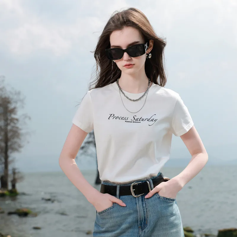 3COLOUR T Shirts Women's Cloud White-5