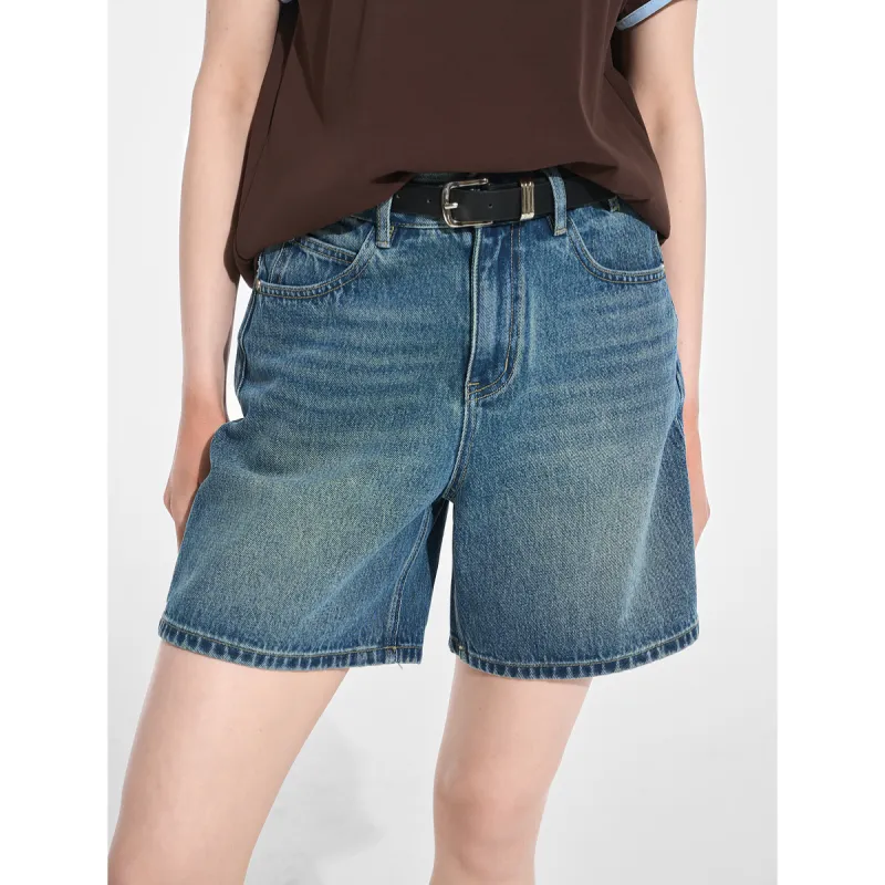 Bethine Denim Shorts Women's Dark Denim Blue-6