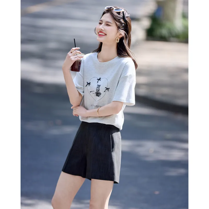 Still Quiet Drop Shoulder Sleeve T Shirt Women's-3