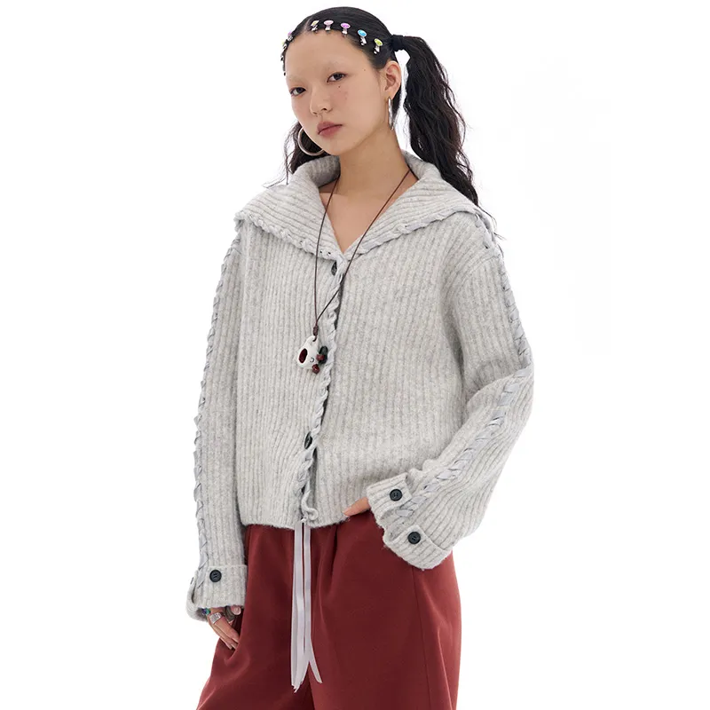 ELF SACK Sweater Women's Bear Gray-4