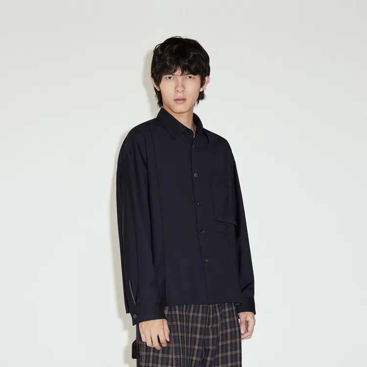 CROQUIS Shirts Unisex 409 Black Navy Blue-4