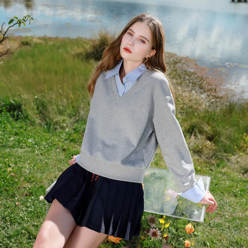 3COLOUR Sweatshirt Women's Stone Gray-6