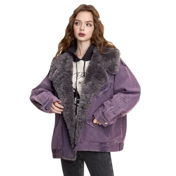 ELF SACK Puffer Jackets Women's Denim Purple