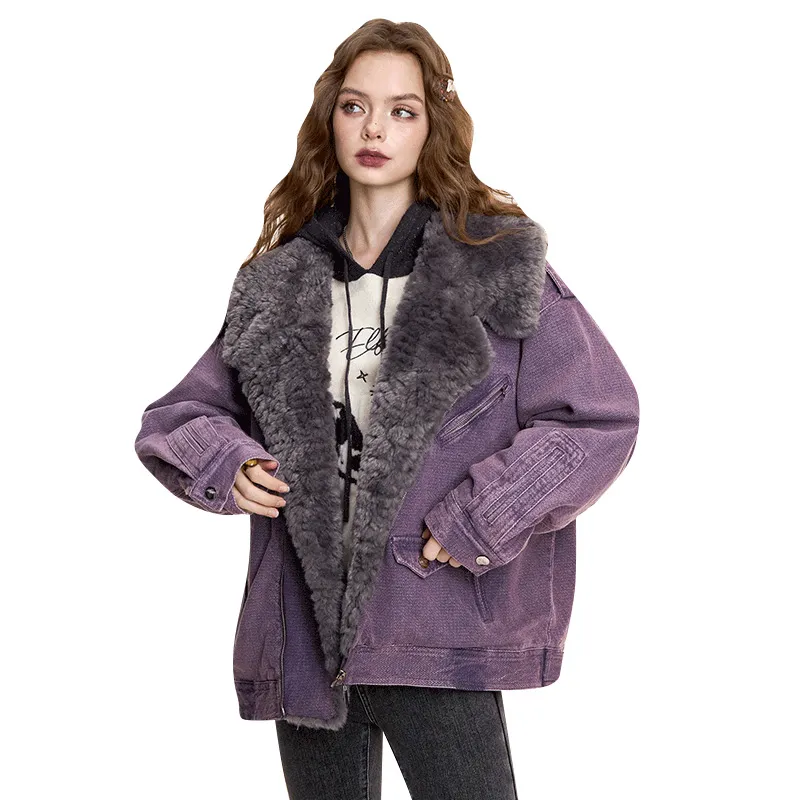 ELF SACK Puffer Jackets Women's Denim Purple-0