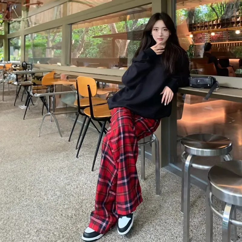 QYPRF Casual Pants Women's Red-2