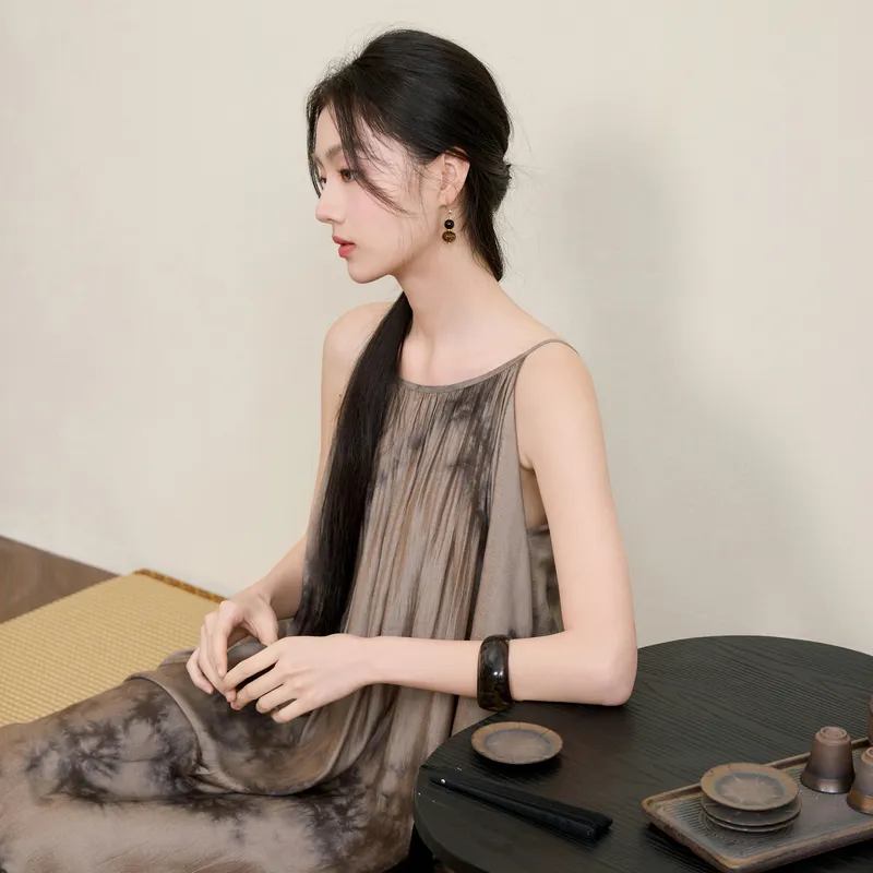 3COLOUR Slip Dresses Women's Coffee-4