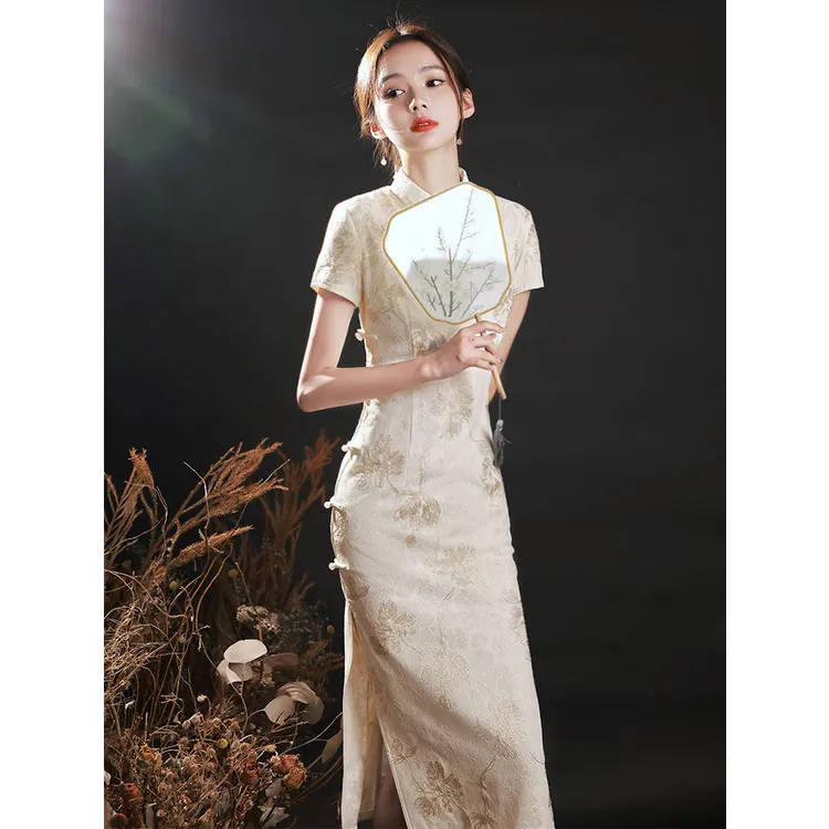 / Short Sleeved Dresses Women's White-1