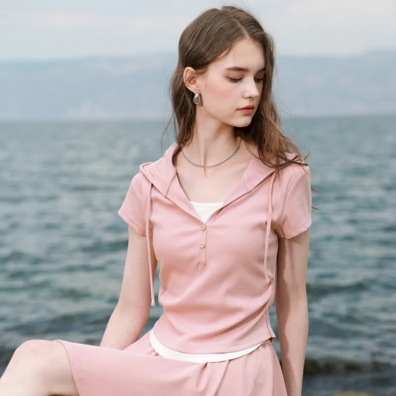 3COLOUR Casual Suits Women's Clothing Sets Cinnamon Powders Top+Skirt-3