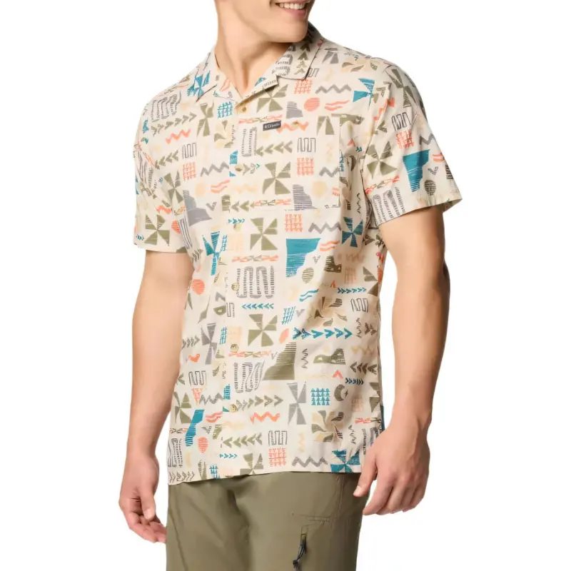 Columbia Pine Canyon Shirt Men's Dark Stone Border-2