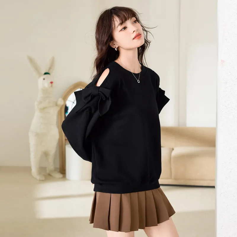 FAWENXIANGZI Sweatshirt Women's Black-3