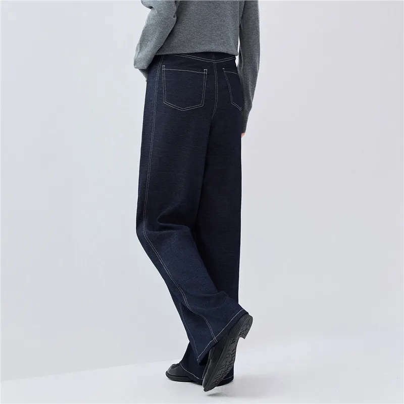UNIQLO Casual Pants Women's Dark Blue Denim-7