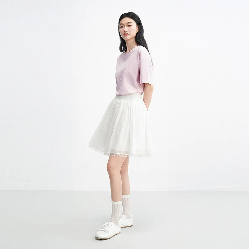 LEDIN Casual Short Skirts Women's Bright White-3