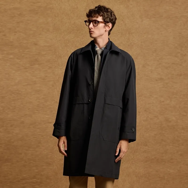 Teenie Weenie Men Evergreen Series 24FW Trench Coat Unisex Black-3