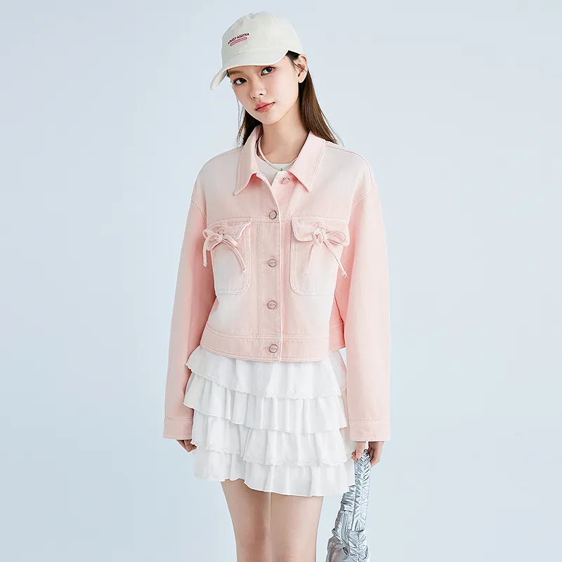 LEDIN Denim Jacket Women's Carinya Pink-4
