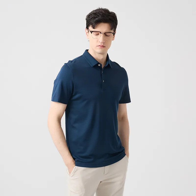 DIDIBOY Polo Shirts Men Dark Blue Green-3