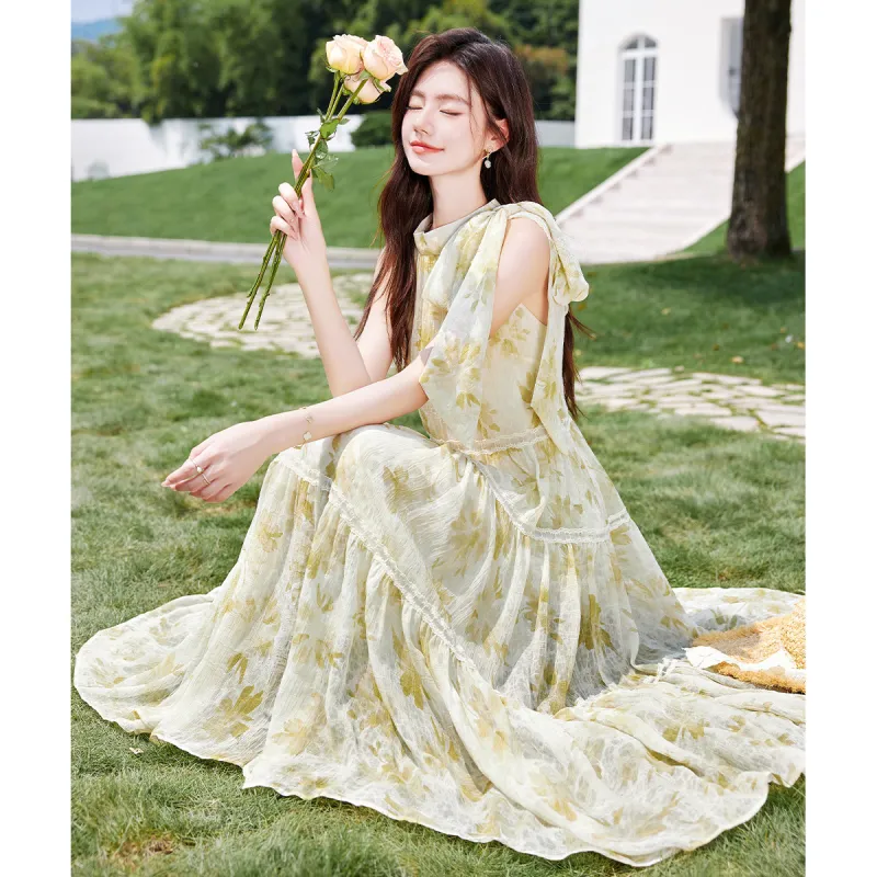 Like The Age Of Water Sleeveless Dress Regular Women's Green-4