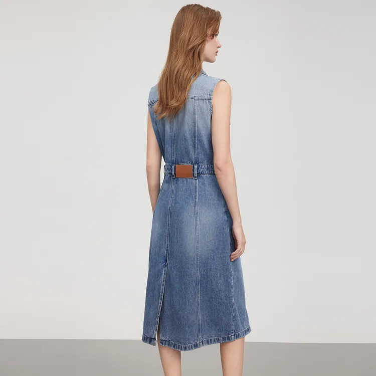 ELLE Sleeveless Dress Women's Blue-6