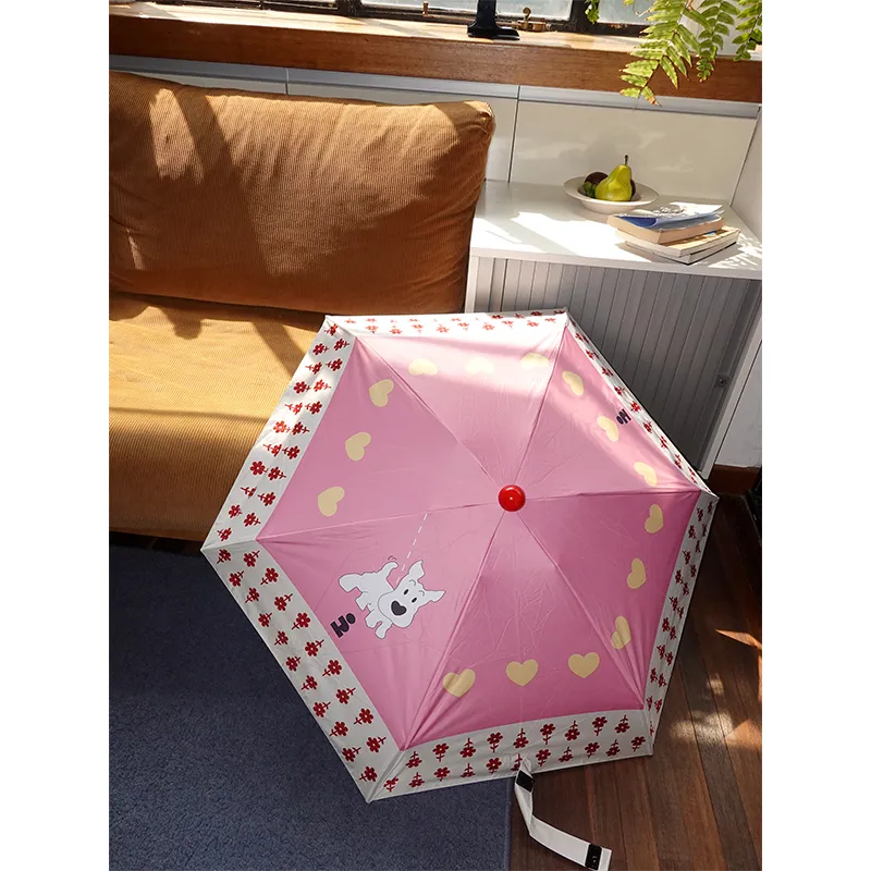 Tagi. Puppy Portable Folding Umbrella With Sun Protection UV Protection, Cute Sunny And Rainy Dual Use Umbrella-2