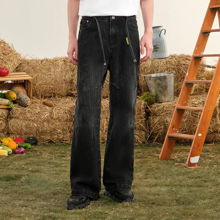 Bosieagender Jeans Unisex Denim Black-4