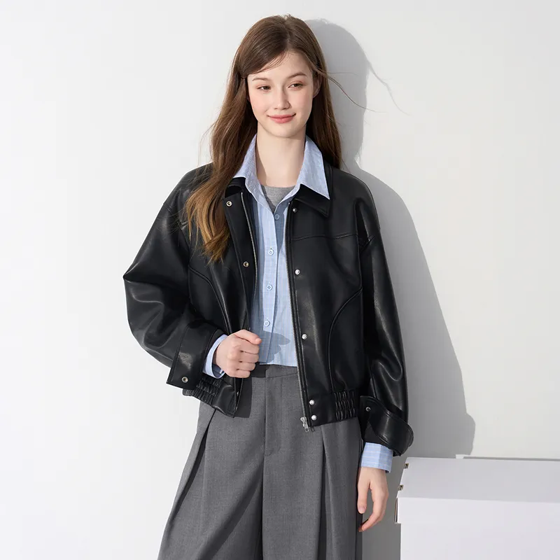 LEDIN Leather Jacket Women's Raven-4