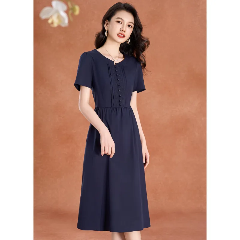 Mylan Short Sleeved Dress Cinched Waist Women's-5