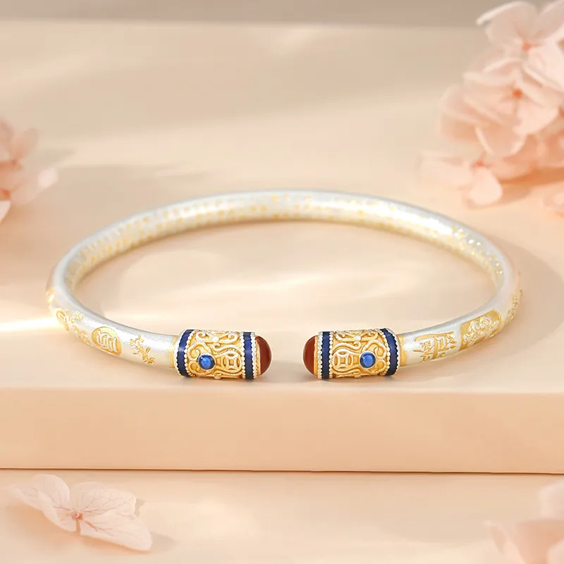 YASHENGZHUBAO 999 Fine Silver Sterling Silver Bracelets Women's-4