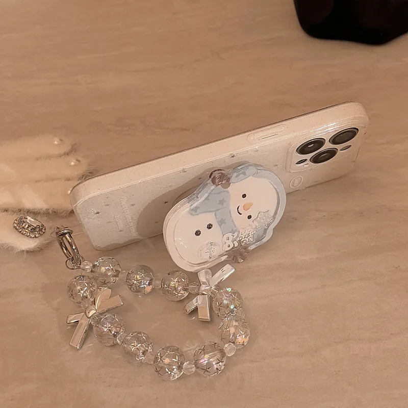 Cuttlefish Grid ABS+PC Material Winter Snowman Rocking Stand Phone Cases Compatible With Apple 16/15/14/13/12/11-5
