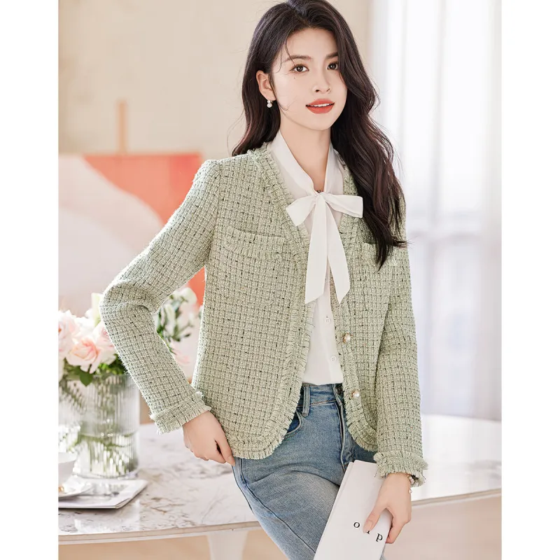Like The Age Of Water Velvet feel Coat Women's Green-1