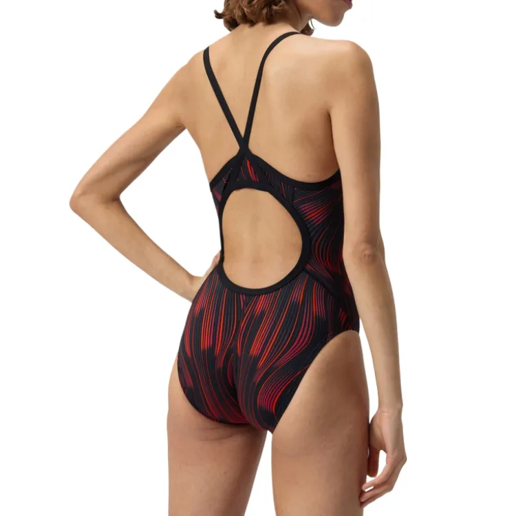 Speedo Space Train One Back Block The Burn UPF50+ Endurance+ One piece Swimsuit Women's-1
