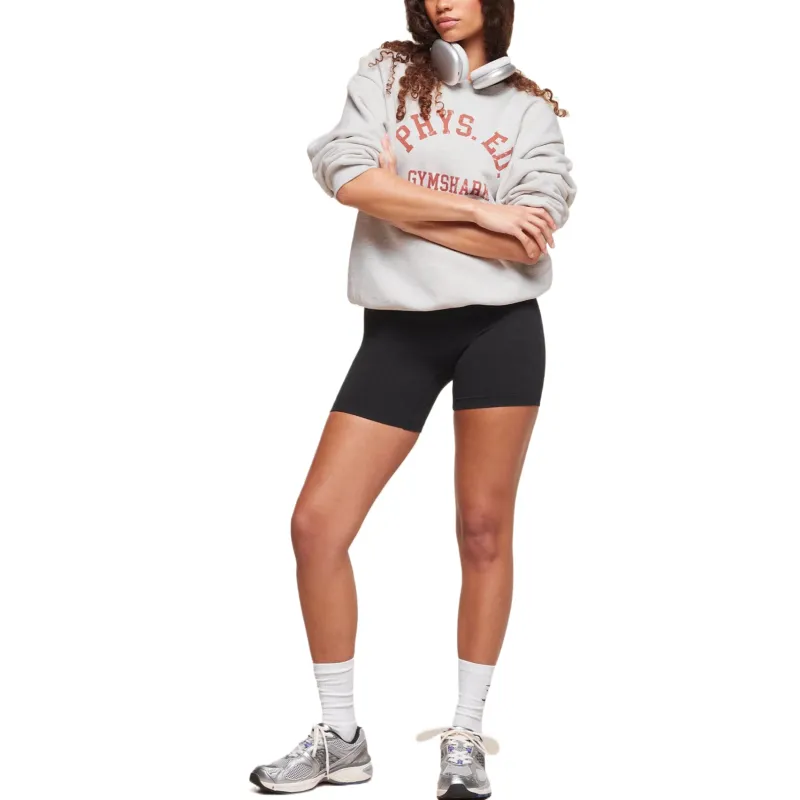 GYMSHARK Phys Ed Sweatshirt Women's Light Gray Core Mixed Color Yarn-3