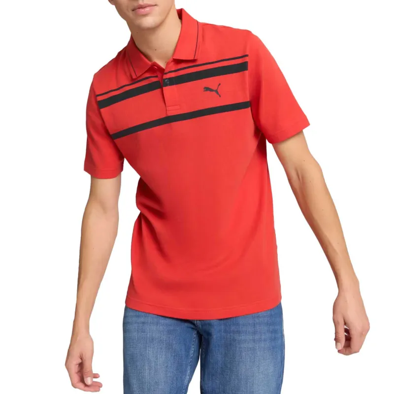 PUMA ESS ELEVATED Polo Shirt Men's Red-2