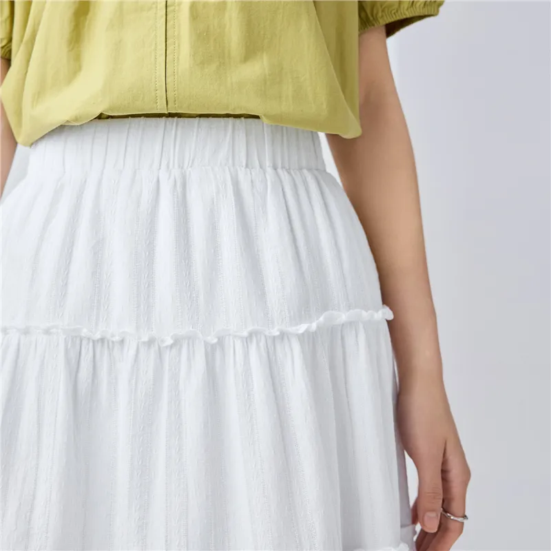 UNIQLO Casual Long Skirt Women's Bright White-3