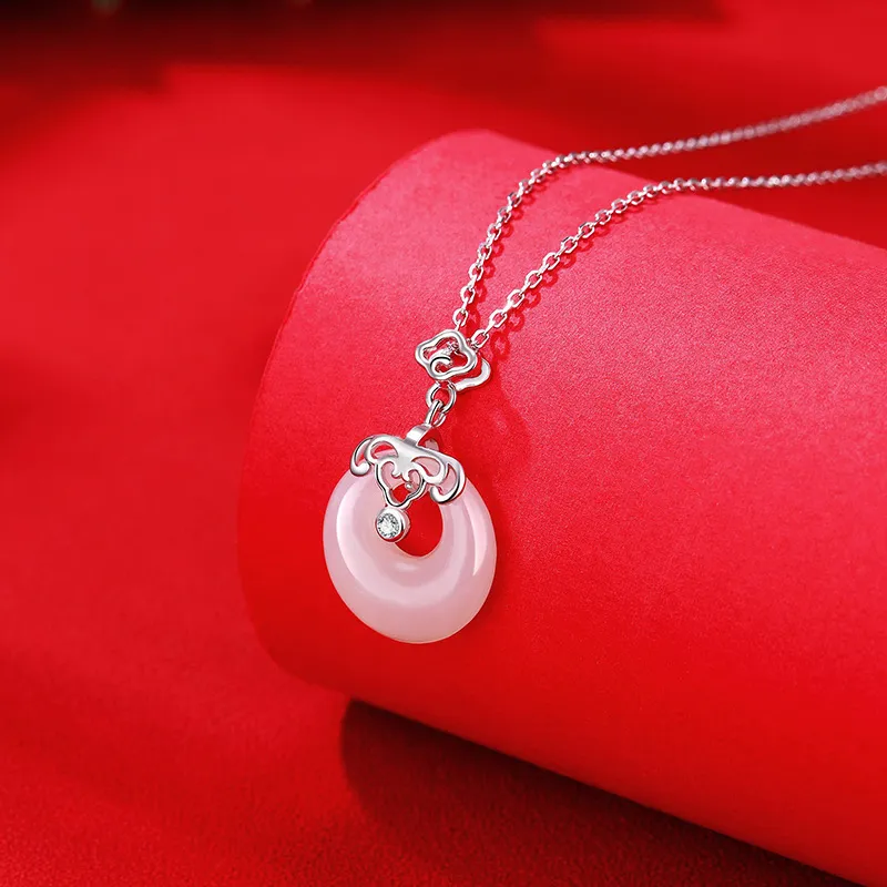 Royal Heaven's Choice Hetian Jade Necklaces Pale Greenish White Jade Unisex-5