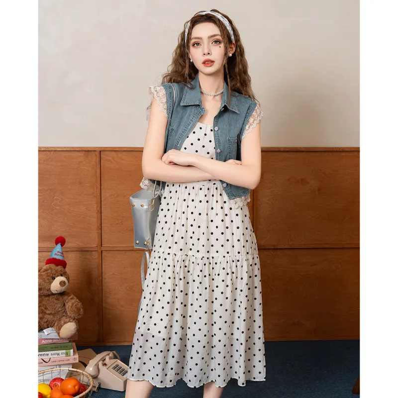 FAWENXIANGZI Two Piece Skirt Sets Women's Blue-6