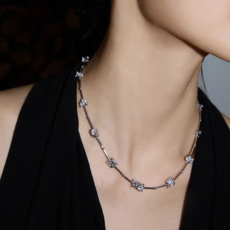 BOONEE ALUS White Gold Plated Copper Necklaces Women's-3