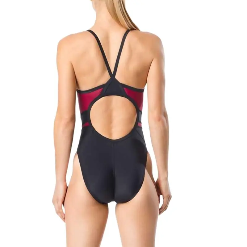 Speedo Women's Tone Setter Splice Flyback One Piece Black One piece Swimsuit Women's-5